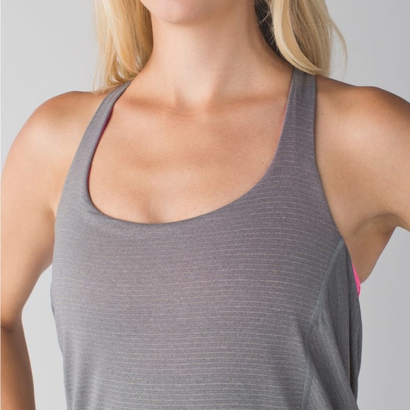 Lululemon Athletica Pink and Gray Backless Tank Top - Picture 2 of 9